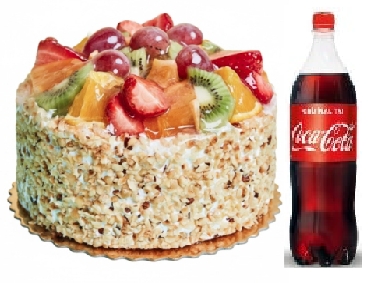 4-6 Kişilik Pratik Çözüm - Meyveli Pasta ve 1 Lt Kola